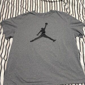 Jordan Gray T-Shirt with Red Accent